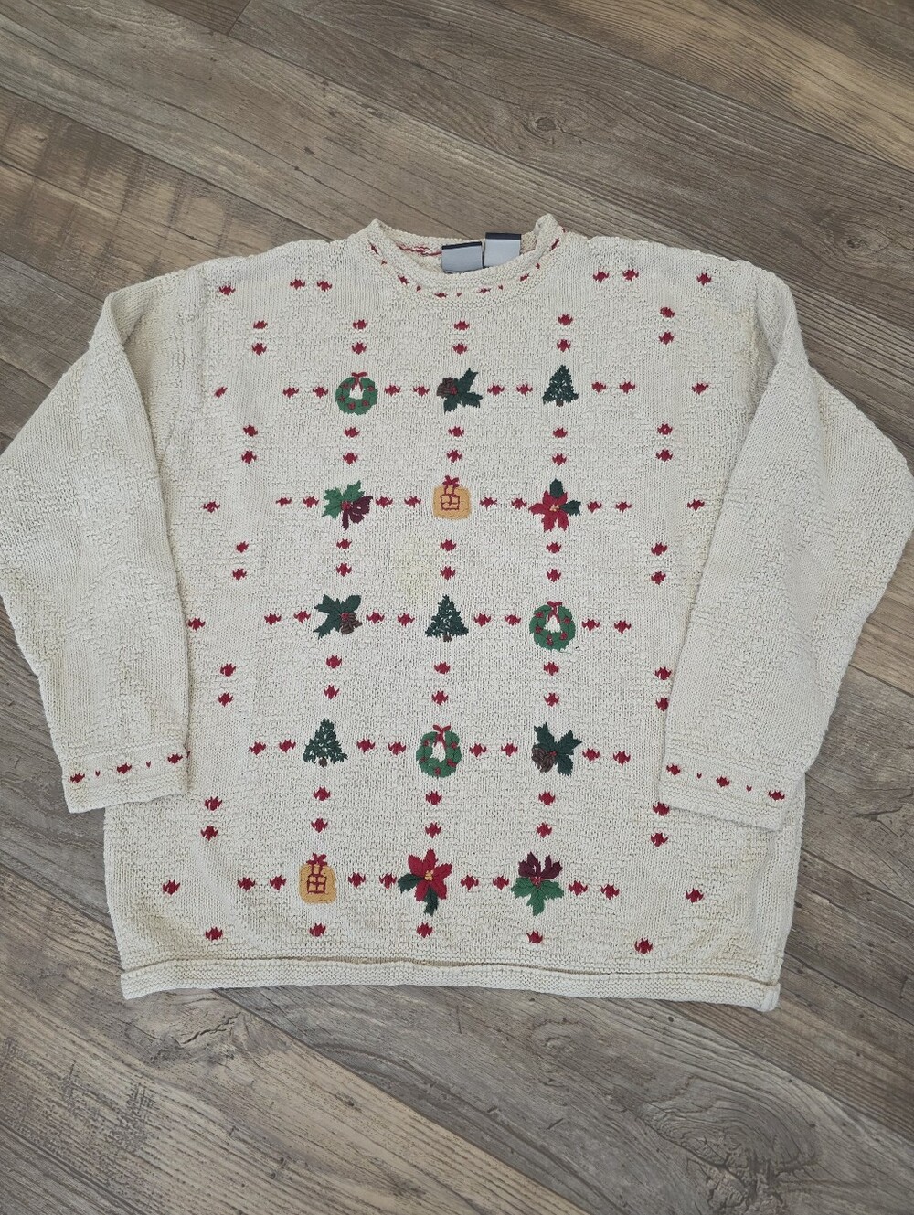 Vintage Liz Sport Claiborn Sz Large Christmas Sweater Euc 90s 80s